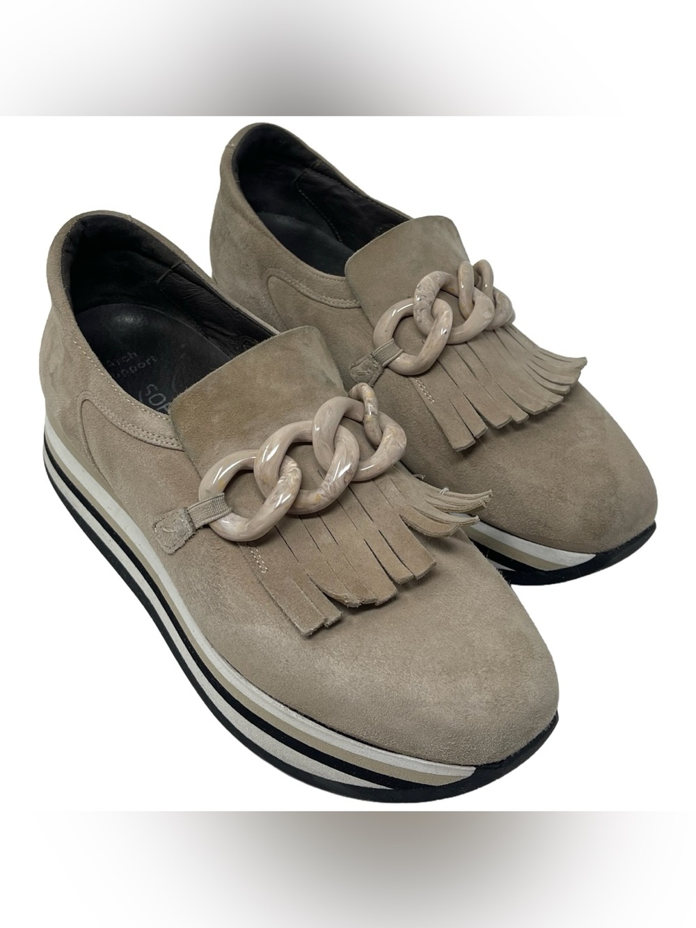 Softwaves “Adaya” Women’s Sneakers EU 39/US 8.5-9 Platform Beige Black White
